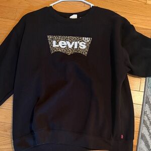 Levi's Black Sweatshirt with Leopard Print Logo